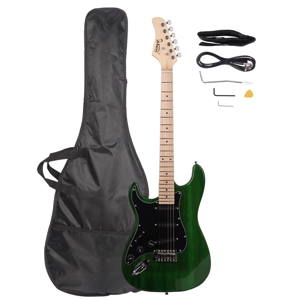 Lowestbest Electric Guitar, Musical Instruments for Adult, Electric Bass with Bag Strap Picks and Shake Cable, Green