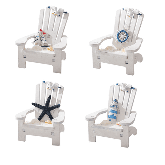 New Arrivals Mini Beach Chair, Household Wood Chair Craft Ornament Table Art Decor