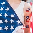 thumbnail image 4 of 90Pcs 4th of July Temporary Tattoos, American Flag Red White Blue Fake Stickers for Independence Day, Memorial Day, Labor Day, USA Party Favors, 4 of 7