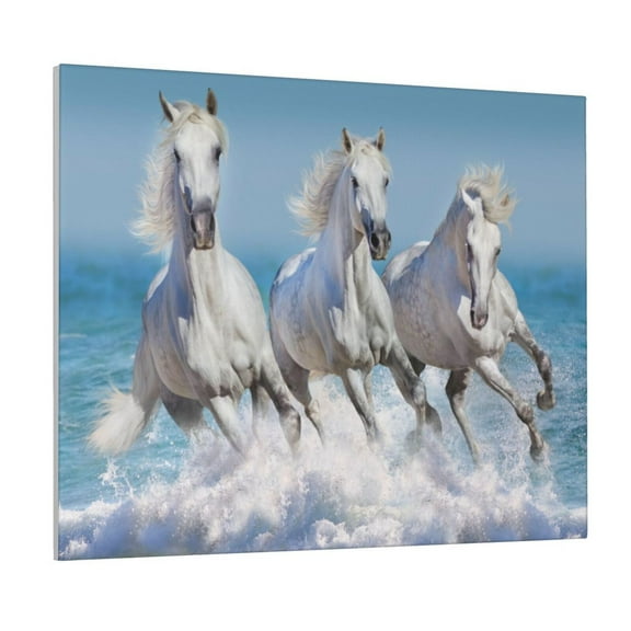Logiee Horses Running Through The Water Print Canvas Wall Art ,Art Poster,Canvas Decorative Picture,Decor Wall Pictures for Living Room Bedroom Bathroom,Ready to Hang