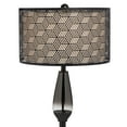thumbnail image 4 of Pacific Coast Lighting Modern 65" Tall Standing Floor Lamp Pole Black Gray Glass Living Room Bedroom House Metal Drum Shade, 4 of 8