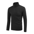 thumbnail image 2 of CamisePaHombres De Mangas Largas Cuello De Cisne Ajuste Delgado Casual Negro 44, 2 of 7