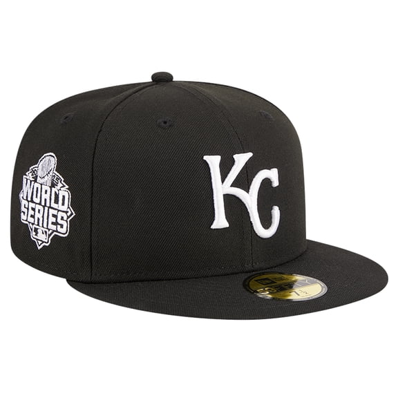Men's New Era Black Kansas City Royals Logo 59FIFTY Fitted Hat