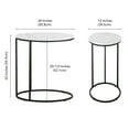 thumbnail image 3 of Evelyn&Zoe Enzo 20" Wide Oval Side Table with Faux Marble Top, Blackened Bronze, 3 of 8