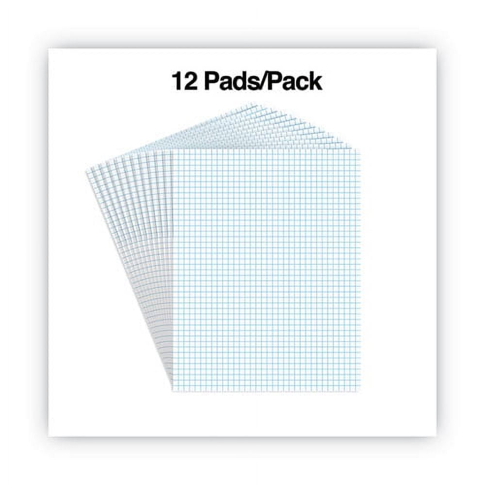 Quadrille-Rule Glue Top Pads, Quadrille Rule (4 Sq/in), 50 White 8.5 X 11 Sheets, Dozen | Bundle of 2 Dozen