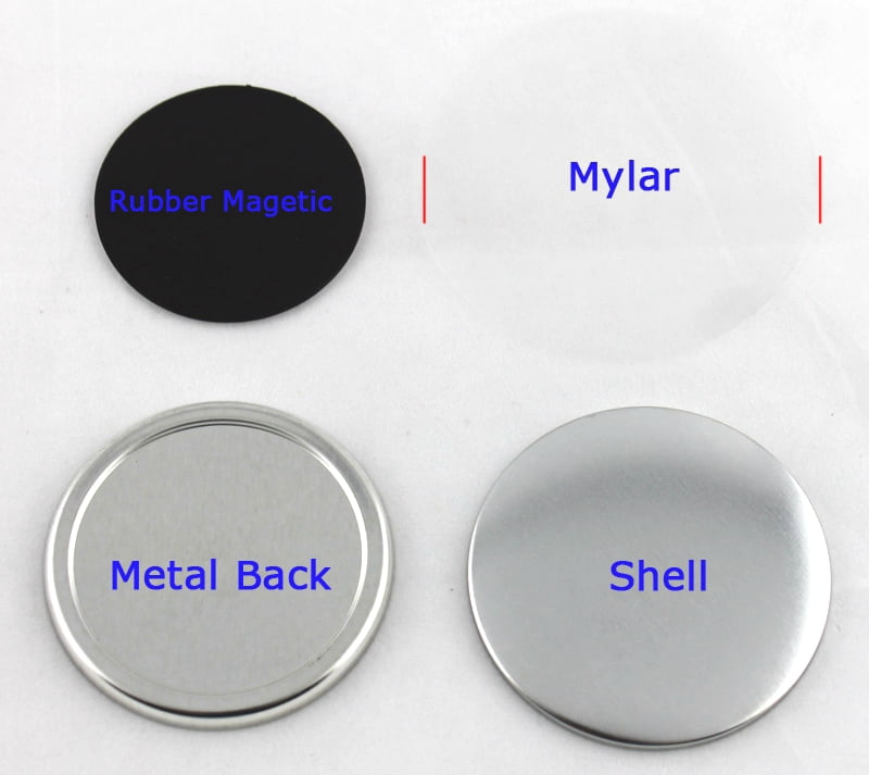 INTSUPERMAI Round 58mm Rubber Fridge Magnetic Button Badge 100 Sets/Pack