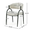 thumbnail image 3 of GDF Studio Modern Upholstered Dining Chair with Metal Legs, Set of 4, Beige, 3 of 8