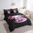 thumbnail image 3 of Feelyou 3D Funny Axolotl Bedding Comforter Set 7 Pieces for Child, Kawaii Milk Tea Lover Full Bedding Set, Mystic Stars Galaxy Sky Reversible Fitted Sheet Flat Sheet, Breathable Home Decor, 3 of 8