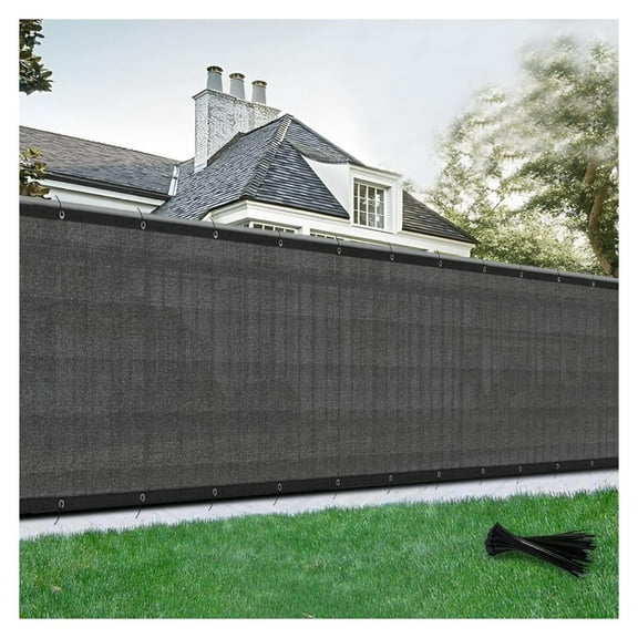 Privacy Fence Screen 6' x 44' Heavy Duty Mesh Fence Net Cover with Grommets for Patio Porch Pool Backyard Outdoor Chain Fence, Dark Grey (Customized) 6'x44' Custom Size Dark Gray