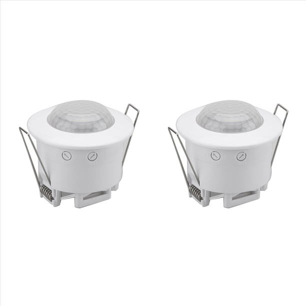 2X Sensor de Movimiento PIR Empotrado en el Techo, Detector Infrarrojo Ajustable para Pasillo, AlmacéN, Escaleras, Porche, Interruptor de LáMpara