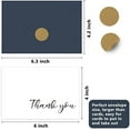 thumbnail image 6 of 100 Bulk Thank You Cards with Envelopes 4x6, Navy Blue Thank You Cards 4 Minimalistic Designs, Funeral Thank You Cards with Envelopes, Blue Thank You Note and Gold Stickers for Wedding, 6 of 7