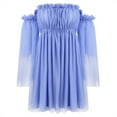 thumbnail image 2 of HJYCHN Off Shoulder Ruffle Mesh Ladies Fashion High Waist Loose Fit Casual Wedding Dress for Women Purple XXXXXL, 2 of 5