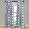 thumbnail image 5 of Ambesonne Damask Curtains, Abstract Medallion Vintage, Pair of 28"x95", Dark Petrol Blue White, 5 of 5