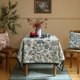 thumbnail image 3 of Mantel ISAENNE Designer de lino francés cuadrado azul floral, 3 of 8