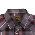 thumbnail image 4 of Coevals Club Mens Pearl Snap Plaid Western Cowboy Button Up Long Sleeve Shirts Purple Red Black 23 Medium, 4 of 6