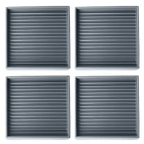 BinKFF 3 x 3” Square Rubber Non Slip Furniture Pads for Hardwoods Floors, 4 Pcs Anti Slip Furniture Coasters Caster Cups Floor Protectors for Sofa Couch Bed Stoppers to Prevent Sliding