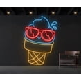 thumbnail image 3 of Ice Cream W/ Glasses Neon Sign, Ice Cream Parlor Wall Decor, 3 of 4