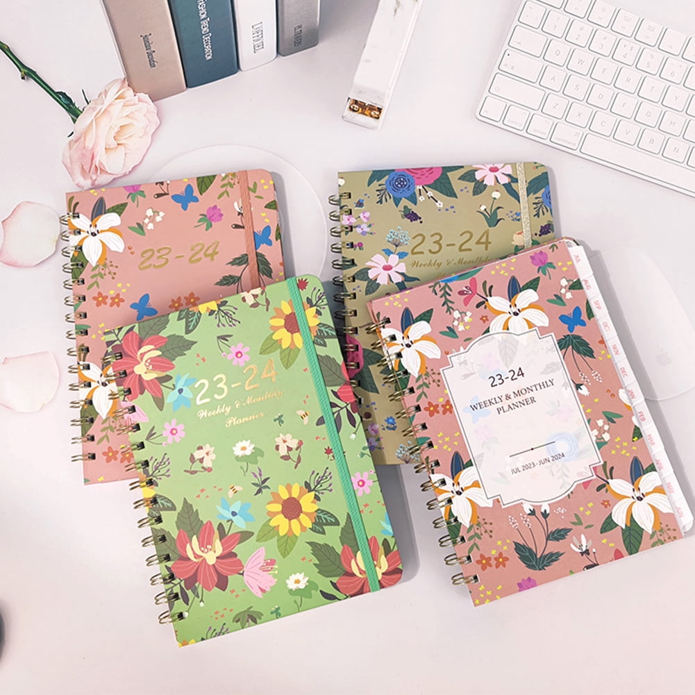 KYAIGUO A5 Weekly Planner 2023-2024, Daily, Weekly & Monthly, August 2023 - January 2025, Retro Floral - Appointment Book