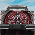 thumbnail image 2 of Lotusprinthandmade Floral Skull Tailgate Wrap 26"x66", Skull Lover Truck Tailgate Sticker Decal Wrap, 2 of 4