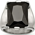 thumbnail image 1 of Stainless Steel Black Cz Polished Ring (Size 7) Made In China sr282-7, 1 of 5