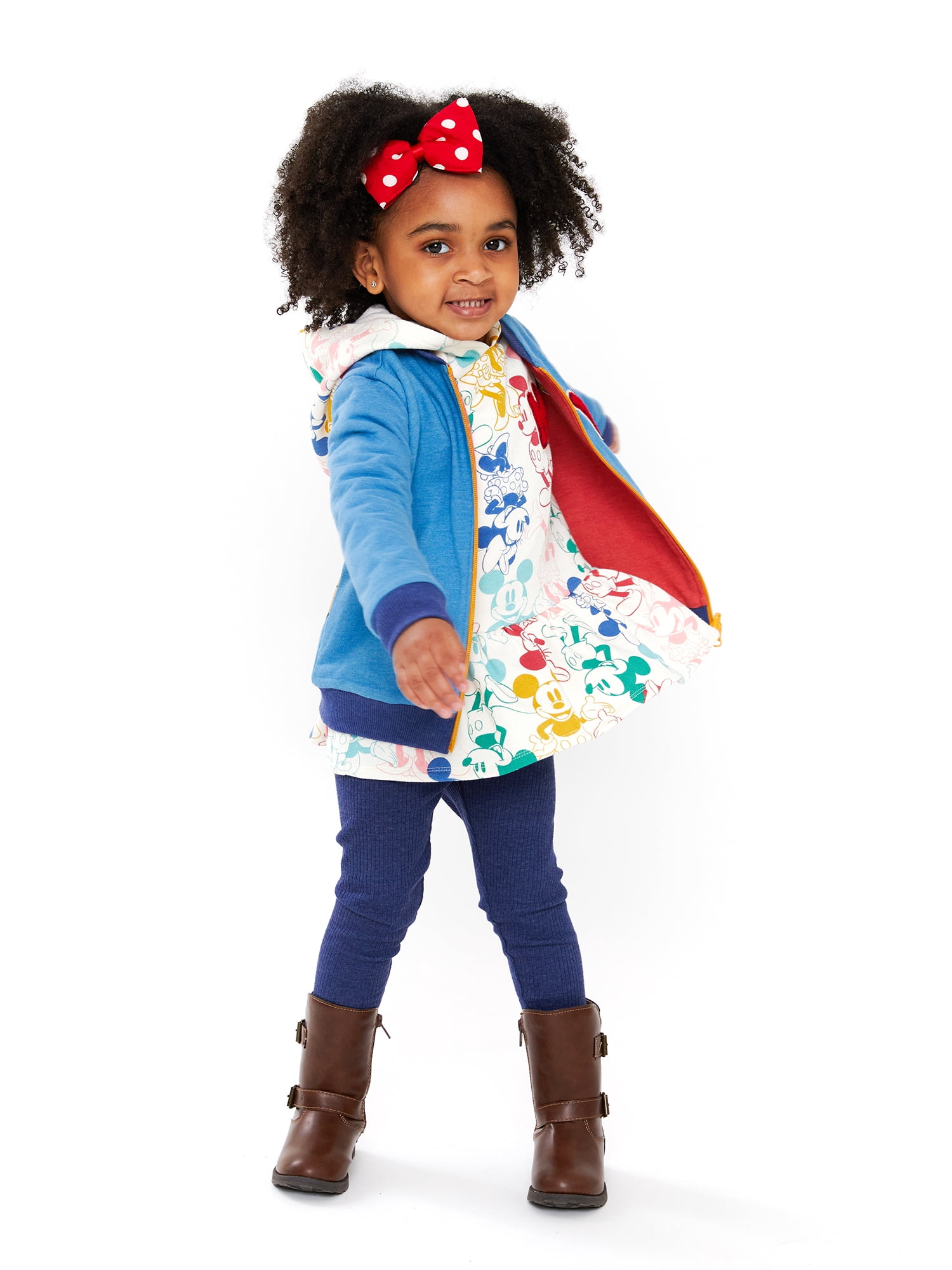 Minnie Mouse Baby and Toddler Girls Reversible Denim Jacket, Sizes 12M-5T