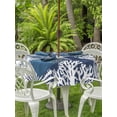 thumbnail image 2 of Round Outdoor Tablecloth with Umbrella Hole and Zipper 60 Inch, Navy Blue Starfish Coastal Waterproof Patio Table Cloth, Summer Coral Shell Beach Nautical Washable Picnic Table Cover for Camping, 2 of 7
