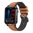 thumbnail image 1 of F100 Smart Watch Touch Screen Heart Rate Blood Oxygen Monitoring Sports Bracelet Smartwatch Brown Leather, 1 of 5