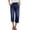 Dark blue, variant on Women's High Waisted Jeans Pants Summer Casual Elastic Waist Stretchy Capri Pants with Pockets by Yigetop Black L