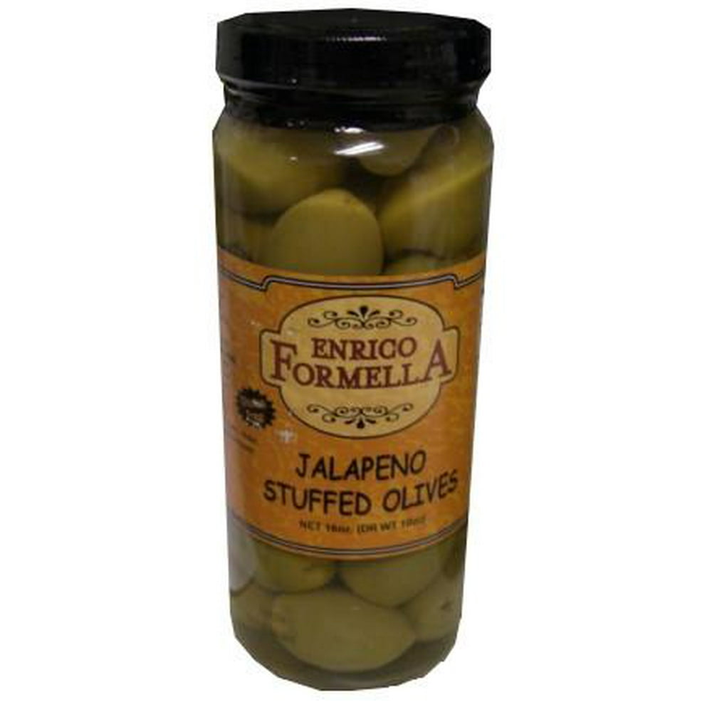 Jalapeno Stuffed Olives, 500ml (16oz), Enrico Formella