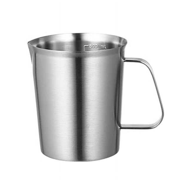 Taza Medidora de Acero Inoxidable con Marcado con Asa, Contenedor de Taza Medidora PráCtica de Cocina (500ML)