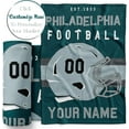 thumbnail image 2 of Personalized Throw Blanket for Football Fans - Ships Next Day - Made in USA - Custom Fleece Name Blanket - Ideal for Youth Football Players & Adults (60x80 Sherpa - Philadelphia), 2 of 5