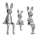 thumbnail image 4 of 3x Estatuas Familia Conejito Figura Cerámica Figuras Animales Adorno Coleccionable para Plata, 4 of 9