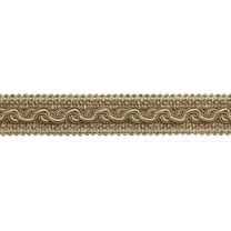 1 1/4" (3cm) Baroque Collection Wide Gimp Braid Trim # 0125BG, Taupe Beige #7245 (Light Beige, Dark Beige) Sold By The Yard (36"/3 ft/0.9m)