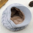 thumbnail image 4 of Gorro de esquí de nieve de lana de invierno cálido para mujer con visera (gris), 4 of 4