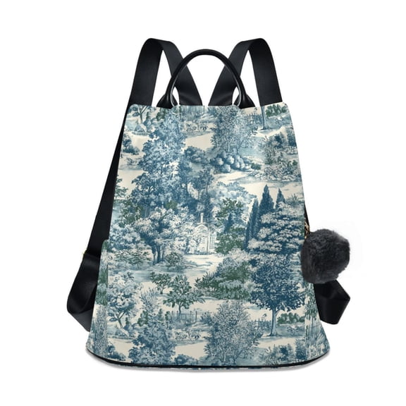 FORMRS Women's Travel Backpack Purse Anti-Theft Hidden Pockets Casual Shoulder Bag, Green Flourishing Garden