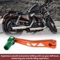 thumbnail image 5 of Folding Motorcycle Gear Shifter Lever for Yamaha TTR 50cc Aluminum Alloy Pedal Shift Lever Arm Orange Lever Green Head with Silver Tone Ring, 5 of 6