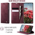thumbnail image 3 of Funda tipo cartera para Samsung Galaxy S21 Ultra, de piel, con tarjetero, función atril, cierre magnético y bloqueo RFID de TPU a prueba de golpes, compatible con S21 Ultra, 3 of 8