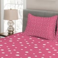 thumbnail image 2 of Ambesonne Pink Polka Dots Quilted Coverlet 3 Pcs, Grunge Drawn Rounds, King Size, Pink and White, 2 of 4