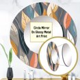 thumbnail image 3 of Designart "Retro Foliage Dream III" Modern Geometric Rund Mirror For Wall Decor - Large Multi-Color Round Printed Mirror - Mid-Century Round Mirror 23" x 23" Inch, 3 of 5