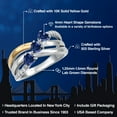 thumbnail image 2 of Gem Stone King 925 Silver and 10K Yellow Gold Blue Created Sapphire and Lab Grown Diamond Engagement Ring for Women | 1.59 Cttw | Heart Shape Gemstone September Birthstone | Size 9, 2 of 6