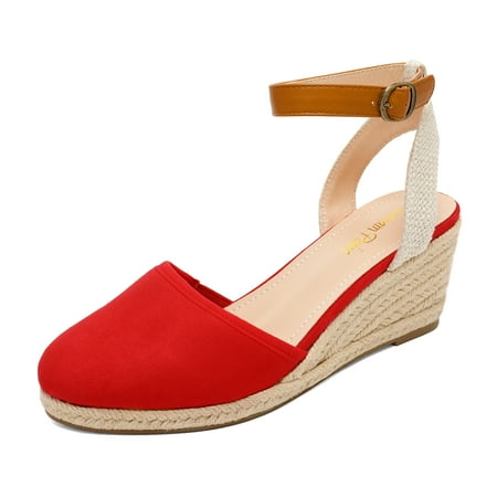 

DREAM PAIRS Women‘s Ankle Strap Espadrilles Platform Wedge Sandals Dress Shoes