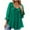 Green, variant on T-shirts for Women Plus Size 3/4 Sleeved Ruffled Round Neck Pleats Casual Shirt Summer Work Shirt Black M