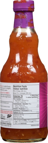 Frank's RedHot, sauce piquante, piment doux