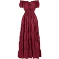 thumbnail image 5 of Dress For Women Stage Costume Halloween COS Retro Solid Color Waistband Dress Party Evening Night Long Dress, 5 of 5