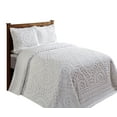 thumbnail image 3 of Better Trends 3 Piece Full/Double Bedspread Set 100% Cotton Chenille Tufted Medallion Pattern Soft & Luxurious Feel, Perfect for Gifting and All Seasons, Machine Washable (White) Rio Collection, 3 of 6