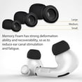 thumbnail image 3 of Replacement Earbud Tips and Ear Hooks, 3 Pairs of Black Anti-Slip Memory Foam Tips (S, M, L) + 3 Pairs (White, Black & Blue) of Ear Hooks, Compatible with Apple AirPods Pro, 3 of 5