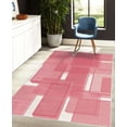 thumbnail image 4 of Contemporary Decorative Rug, 3 Dimensional Cubes Geometric Modern Abstraction Square Shapes Print, Quality Carpet for Bedroom Dorm and Living Room, 6 Sizes, Pink White, by Ambesonne, 4 of 4