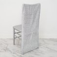 thumbnail image 6 of BalsaCircle Metallic Fitted Spandex Chair Slipcover Silver, 6 of 6