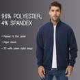 thumbnail image 2 of QPNGRP Men's Lightweight Jacket Casual Jacket Waffle Knitted Navy Jacket Coat L, 2 of 8