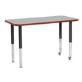 thumbnail image 1 of ECR4Kids 24in x 48in Rectangle Everyday T-Mold Adjustable Activity Table Grey/Red/Black - Super Leg, 1 of 4